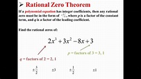 Rational Zero Theorem - YouTube