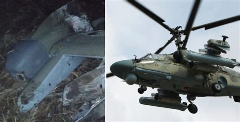 Russian Ka 52 Attack Helicopter Shot Down By Ukrainian Forces Near Kharkiv