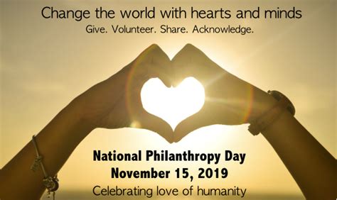 National Philanthropy Day Nov 15 2019