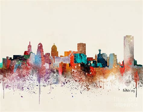 Buffalo City Skyline Painting By Bri Buckley