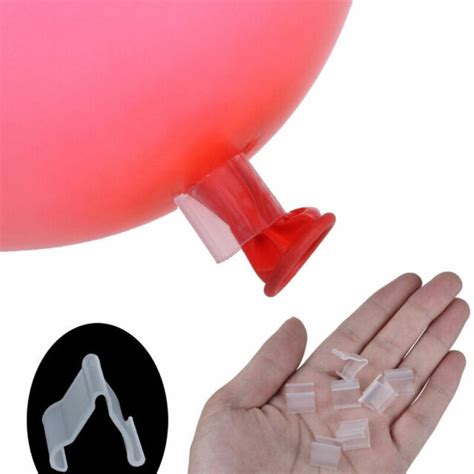 100x Balloon Plastic Clear V Clip Ties Quick Clamp Seal No Knots Wedding Events Ebay