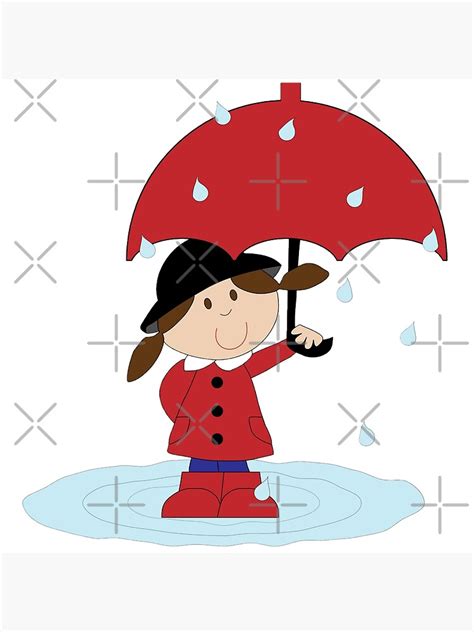 rain rain go away umbrella girl poster for sale by beaugence redbubble