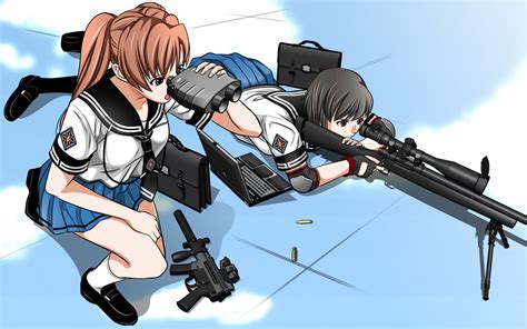 Female Anime Characters With Guns