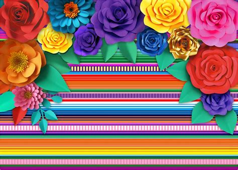Buy Mexican Theme Party Striped Backdrop Fiesta Cinco De Mayo Paper