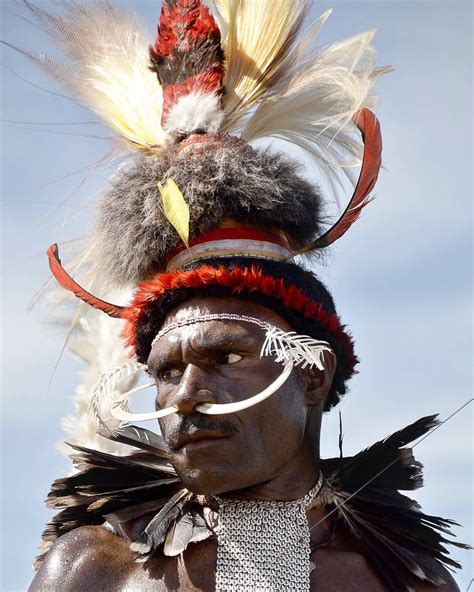 Portrait Of Yali Tribe Warrior Taken During Bakem Valley Celebration In