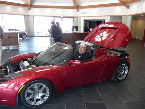 Me In A Tesla Roadster At The Palo Alto Ca Factory Prior To Them