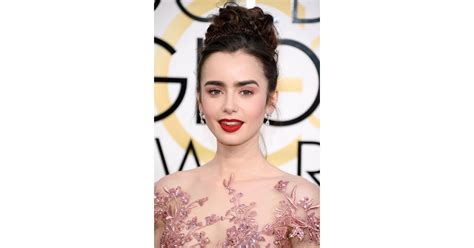 Lily Collins Hair And Makeup At The 2017 Golden Globes Popsugar