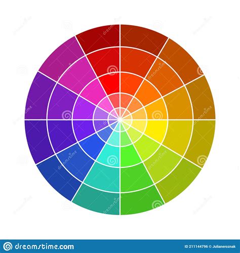 Vector Itten Colour Wheel Palette Color Theory Illustration