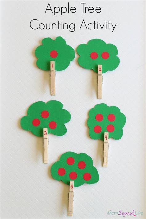 Apple Theme Counting Activity For Preschoolers A Fine Motor Apple Tree
