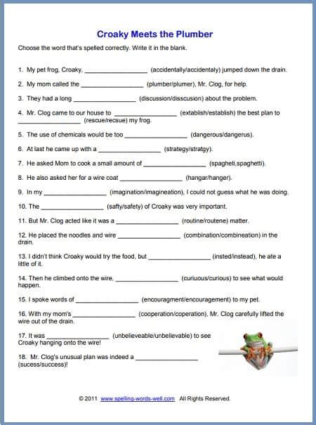 Sixth Grade Spelling Worksheets Worksheets For Kindergarten