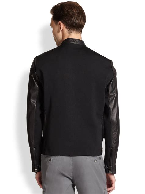 Decorative topstitching shapes this vegan leather moto jacket. Michael kors Leather Moto Jacket in Black for Men | Lyst