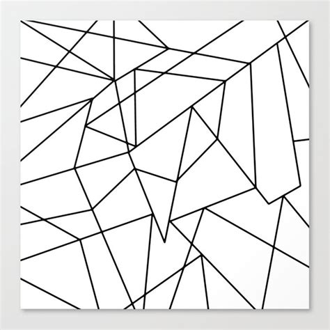 Simple Modern Black And White Geometric Pattern Canvas