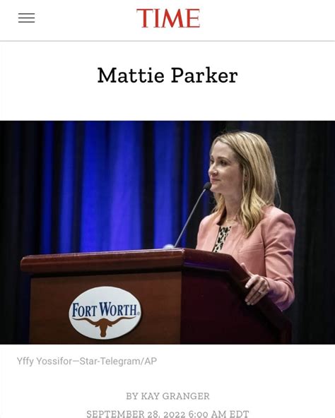 Fort Worth Mayor Mattie Parker Named To Time100 Next Welcome To The City Of Fort Worth