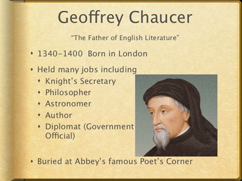 A Biography Of Geoffrey Chaucer A Medieval English Author