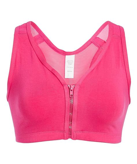 Take A Look At This Hot Pink Zip Up Wireless Racerback Bra Plus Too