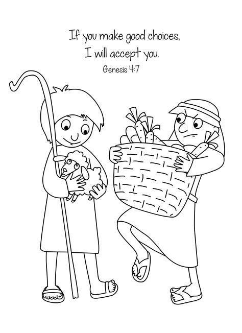 Cain And Abel Bible Coloring Pages Bible Coloring