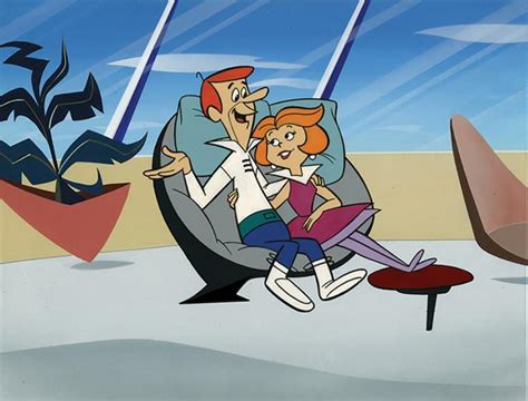 George Jetson And Jane Jetson Production Cel On A Produc