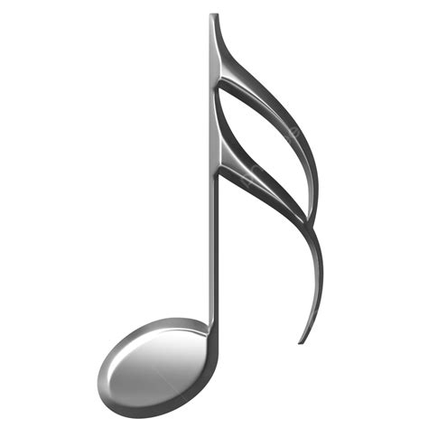 3d Silver Sixteenth Note Emblem Music Key Musical Png Transparent