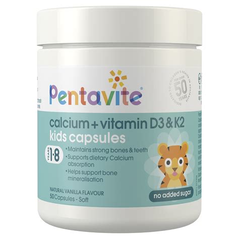 Physiology of calcium, phosphate, magnesium and vitamin d. Pentavite Calcium + Vitamin D3 & K2 Kids 50 Capsules ...