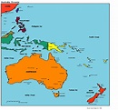 Political map of Australia and Oceania. Australia and Oceania political ...
