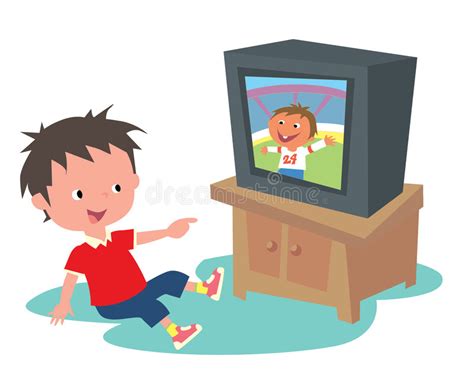 Kid Watching Tv Stock Illustration Illustration Of