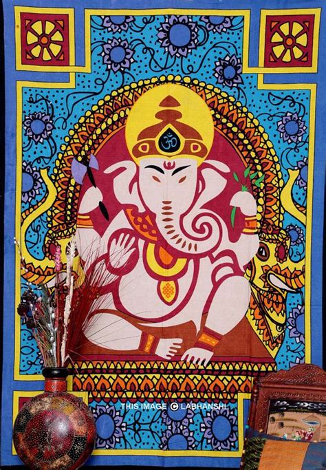 Indian Lord Ganesha Wall Hanging Tapestry Hippie By Labhanshi 2099