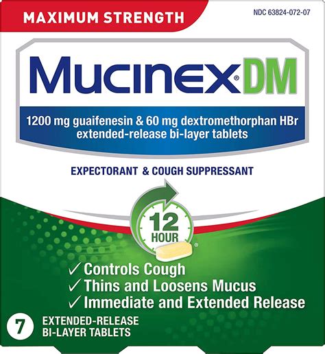 Buy Cough Suppressant And Expectorant Mucinex Dm Maximum Strength 12 Hour Tablets 7 Count Pack