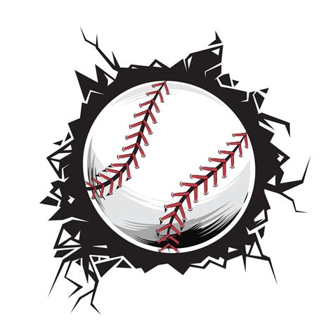 Baseball Cracked Wall Baseball Club Graphic Design Logos Or Icons