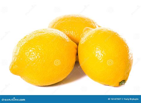 Three Yellow Lemons Stock Image Image Of Vitaminous 16147507