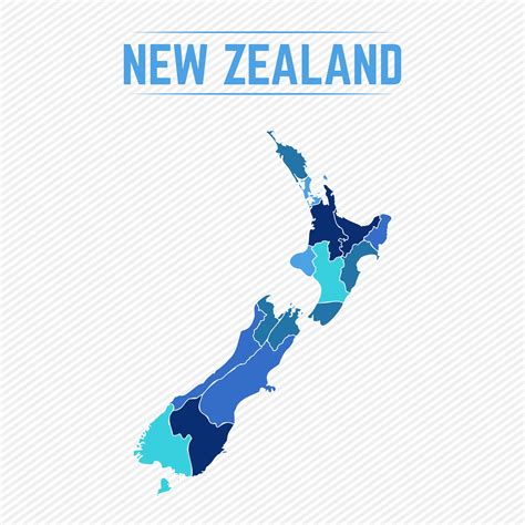 New Zealand Detailed Map With Regions Vector Art At Vecteezy