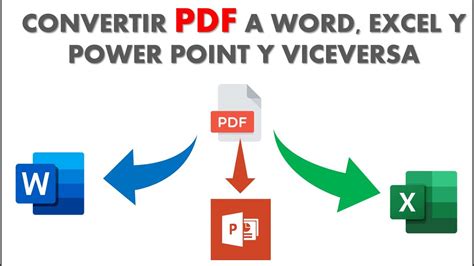 Como Convertir Pdf A Word Excel Y Power Point Y Viceversa Youtube
