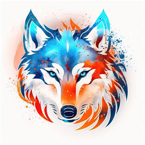 Artistic Wolf Head Drawing Beautiful Abstract Wolf Generative Ai