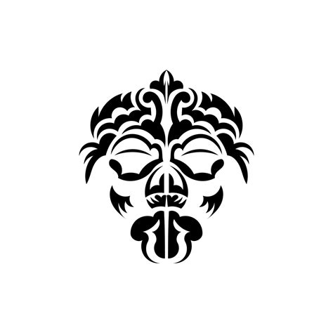 Maori Mask Traditional Decor Pattern From Polynesia And Hawaii