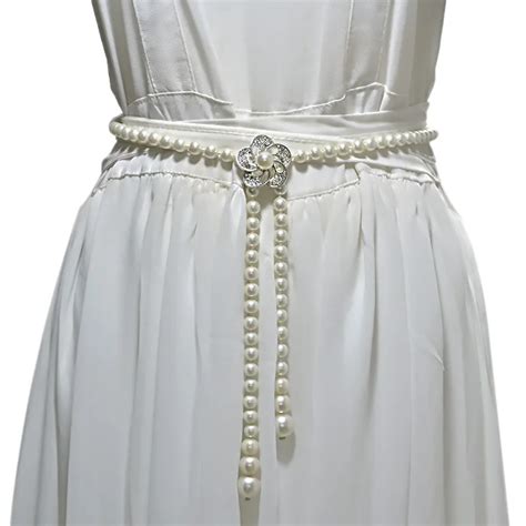 Buy Sishion Elegant Women Pearl Belt Bg970 White Waist