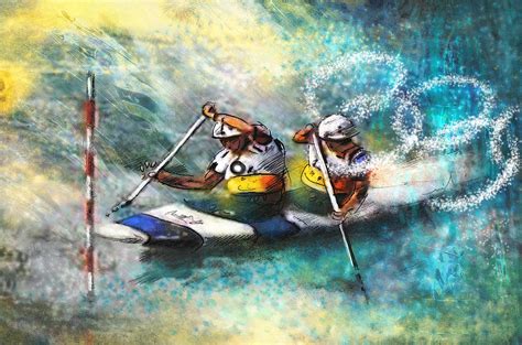 Olympics Canoe Slalom 01 Painting By Miki De Goodaboom Fine Art America