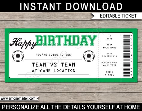 Gsc ticketing apk is a sports apps on android. Soccer Match Ticket Birthday Gift Voucher | Printable ...