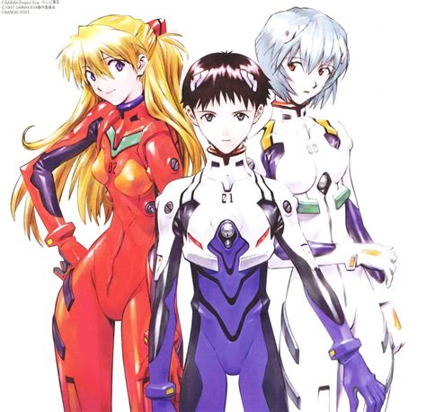 Neon Genesis Evangelion Ayanami Rei Ikari Shinji Souryuu Asuka Langley