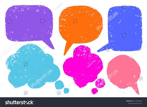 Hand Drawn Callout Clouds Various Shapes Stock Vector Royalty Free