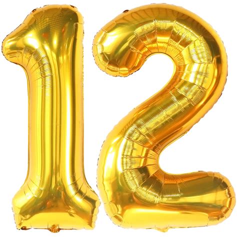 Buy Katchon Gold 12 Balloon Number Big 40 Inch 12 Number Balloons
