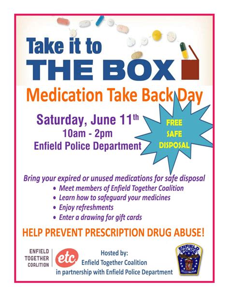 Medication Take Back Day June 11th 10 2pm Enfield Police Department