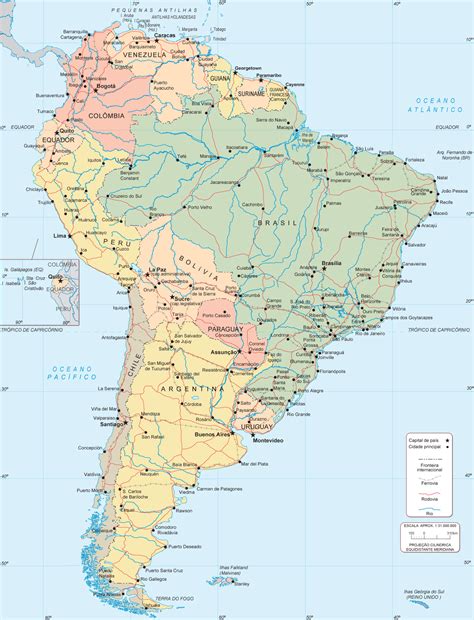Também é considerada um subcontinente do continente americano.45 a sua extensão é de 17 819 100 km². Observe o mapa político da América do Sul e responda: a ...
