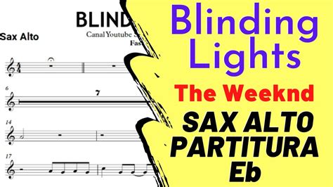 The Weeknd Blinding Lights Partitura Sax Alto Eb Sheet Music Youtube