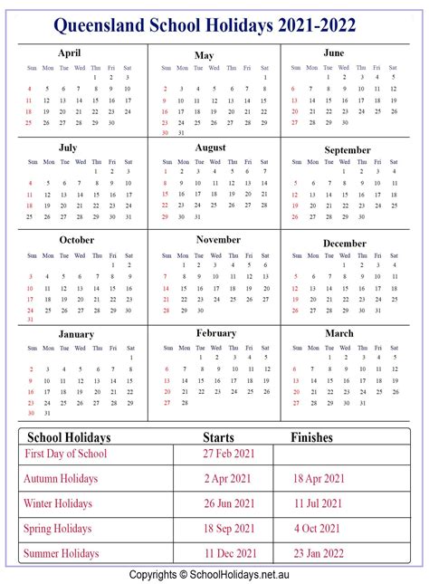 Qld School Holidays 2021 Calendar Calendar Printables Free Blank