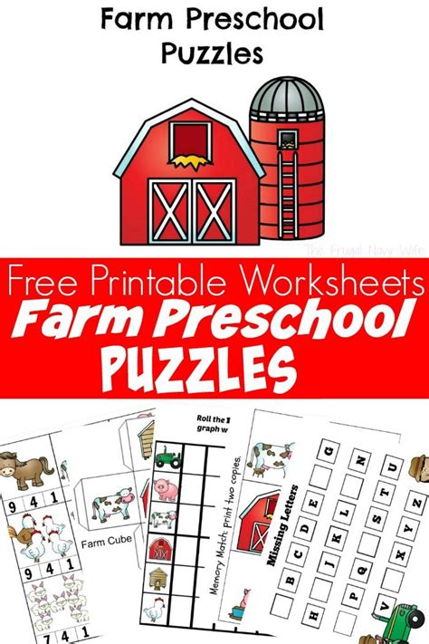 Free preschool & kindergarten worksheets and printables. Farm Animal Puzzles Free Preschool Worksheets Printable