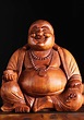 SOLD Wood Seated Fat & Happy Buddha of Wealth 23" (#102bw12): Hindu ...