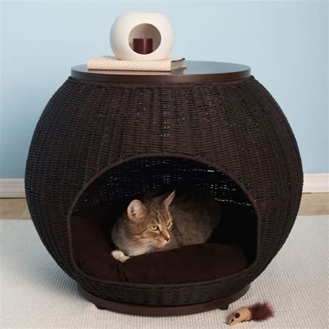 The Igloo Cat Bed Deluxe Cave Cat Bed And Side Table The Refined Feline