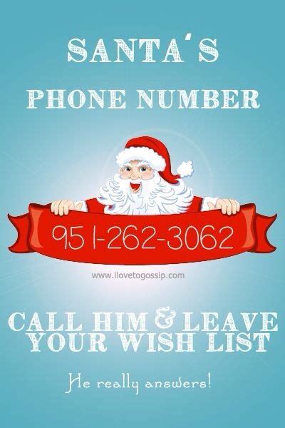 Santas Phone Number Is On The Back Of A Red Ribbon With His Hand