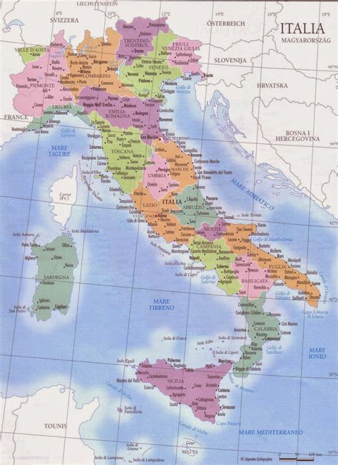 Cartina Geografica Italia Politica Formato A4 Cartina