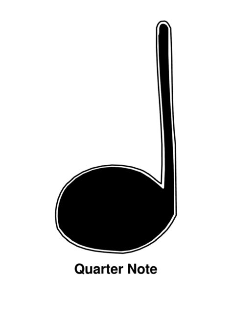 Quarter Note Music Coloring Sheet Printable Pdf Download