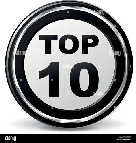 Vector Illustration Of Black And Chrome Top Ten Icon Stock Vector Image